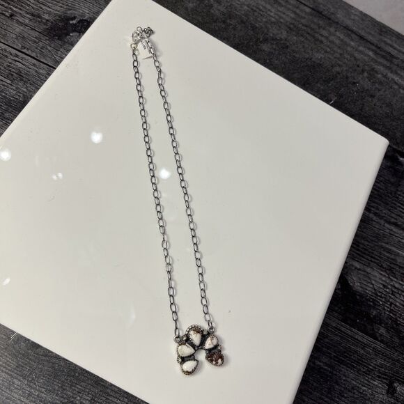 STERLING SILVER NATIVE AMERICAN SW WILD HORSE NECKLACE 16” w/extender Gunmetal - Picture 6 of 10